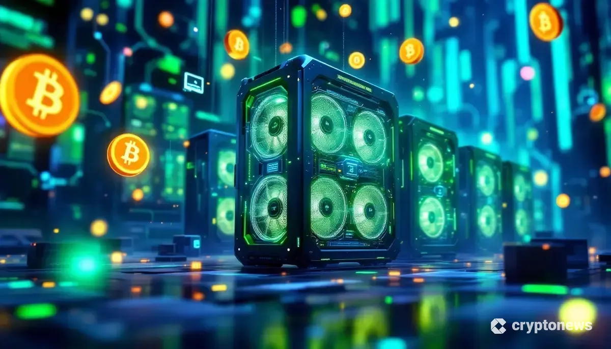 PEPENODEのミームコインと仮想マイニングを象徴する未来的なイメージ