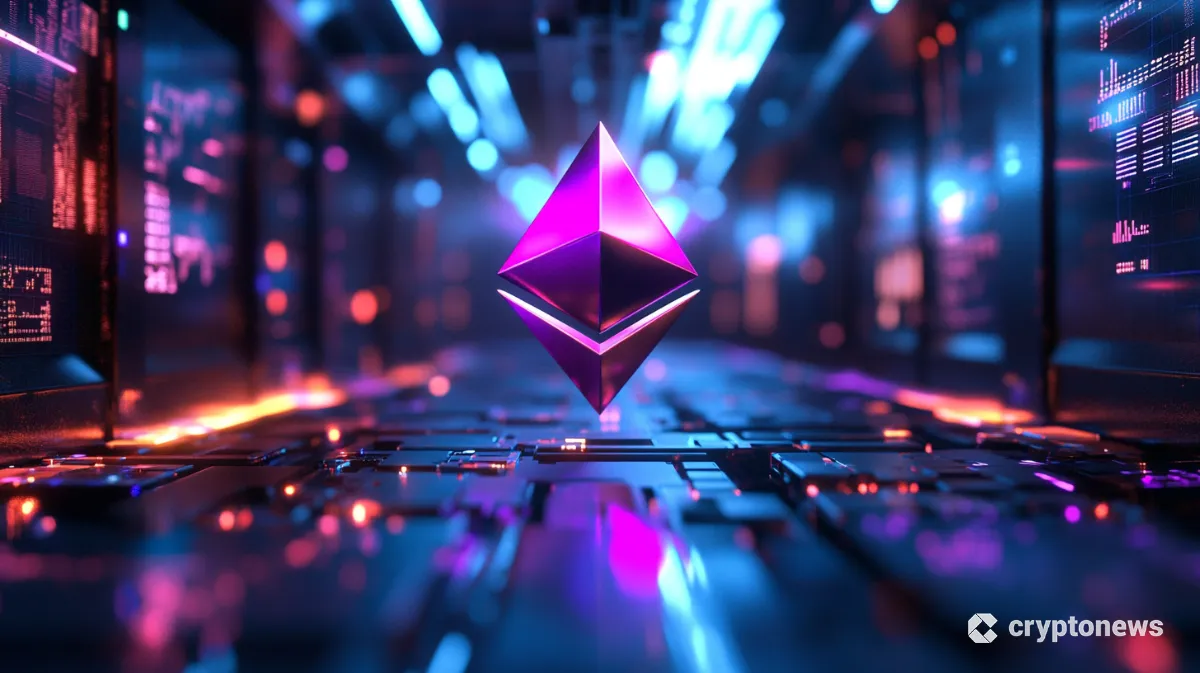 メタバース空間に浮遊するイーサリアムのシンボル