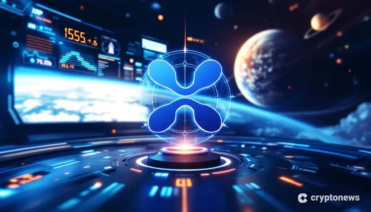 NASAの宇宙ミッションを背景に表示されるリップル(XRP)のロゴ