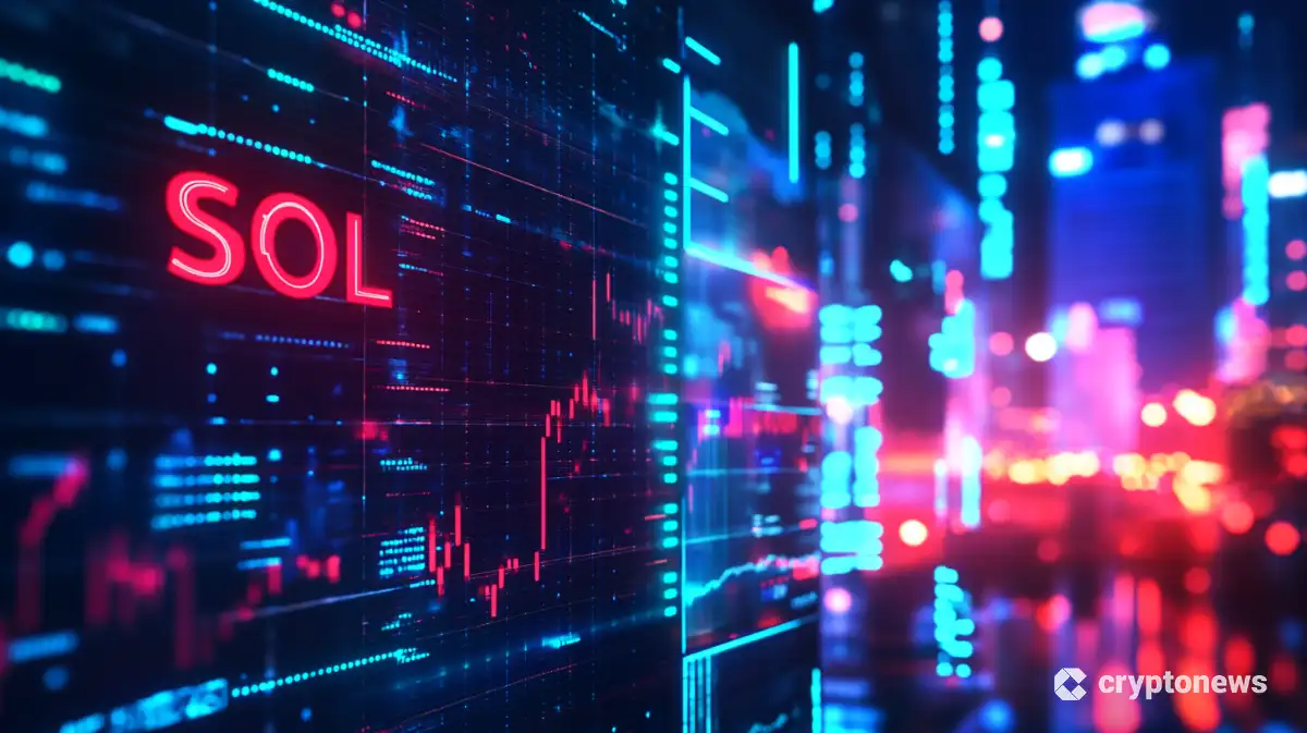 ネオン色に輝く「SOL」のロゴとチャート