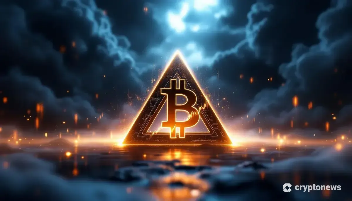 暗号資産ビットコインの価格サポートレベルを表現した未来的なチャート画面