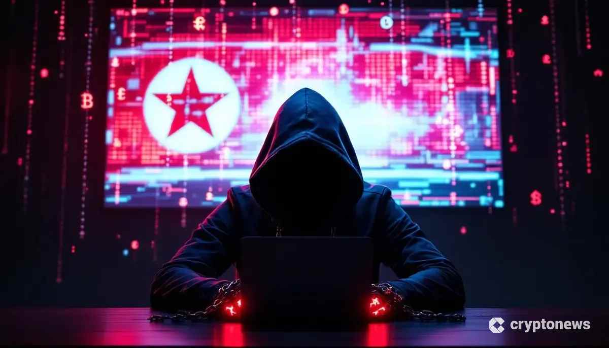 北朝鮮のサイバー攻撃と仮想通貨の資金洗浄に対する制裁を象徴する画像