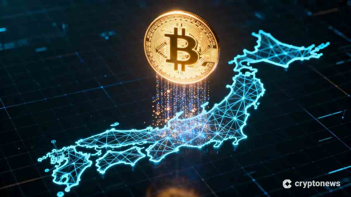 ビットコインを財務戦略として取り入れる日本企業を象徴する未来的なデジタルアート
