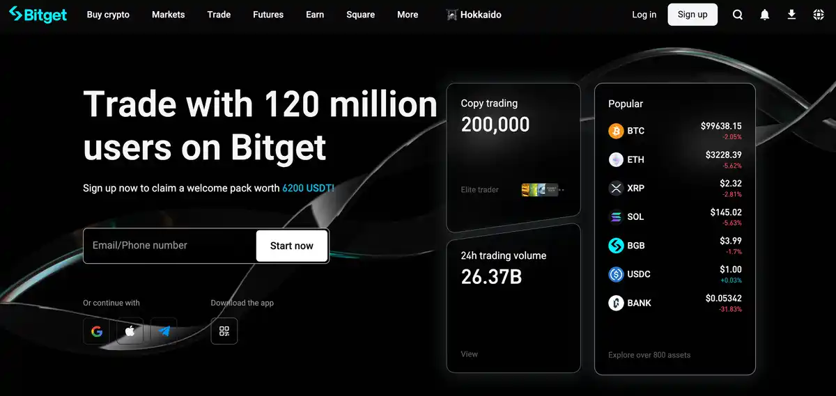 ビットゲットのホームページ