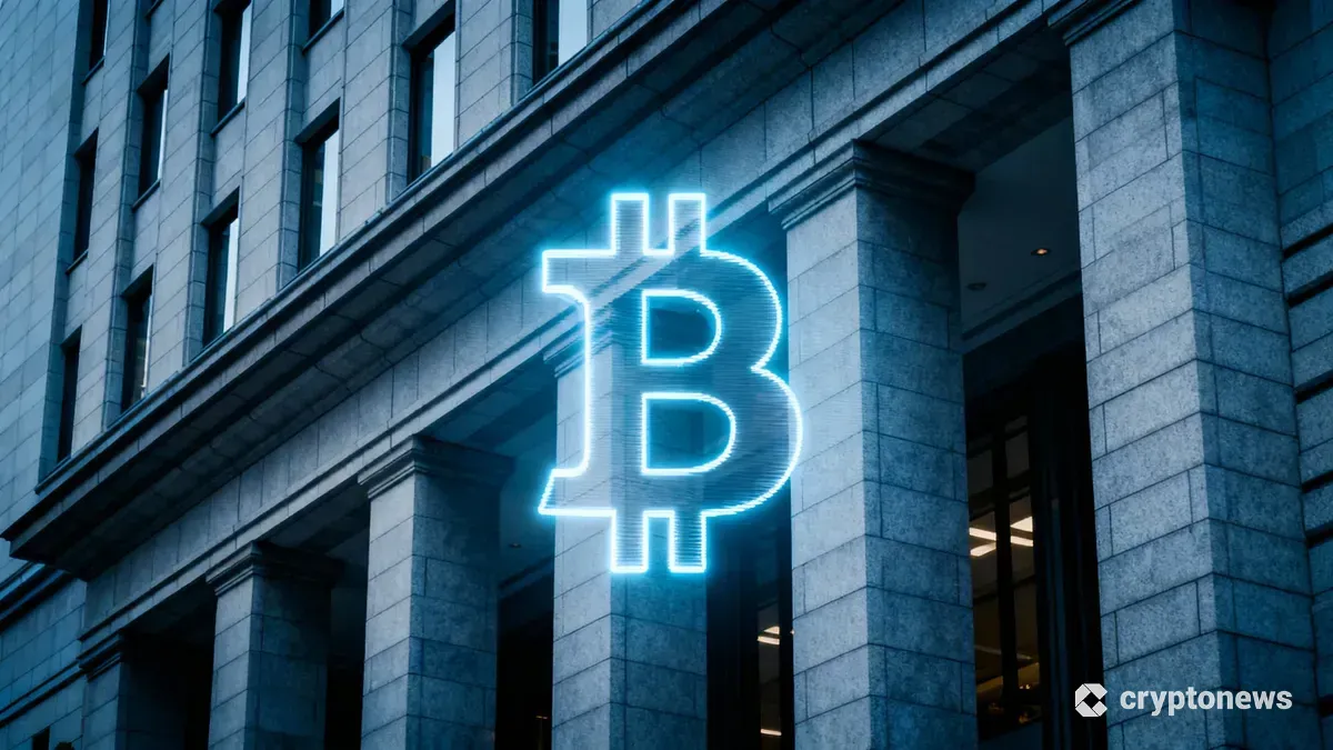 日本の証券取引所とビットコインのシンボルが重なり、規制強化を象徴する画像