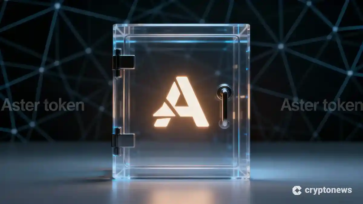 透明なデジタル金庫に保管された輝くAsterトークンのシンボル