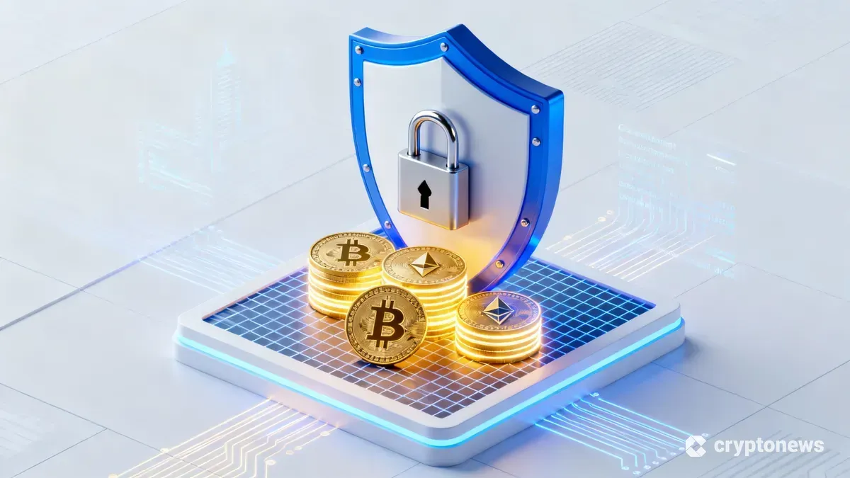 金融庁の規制強化と資産保護をイメージした3Dアイソメトリックイラスト