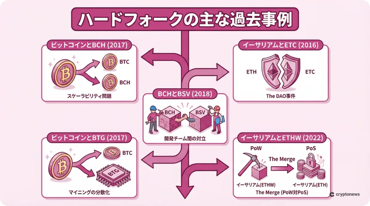 ハードフォークの過去の事例