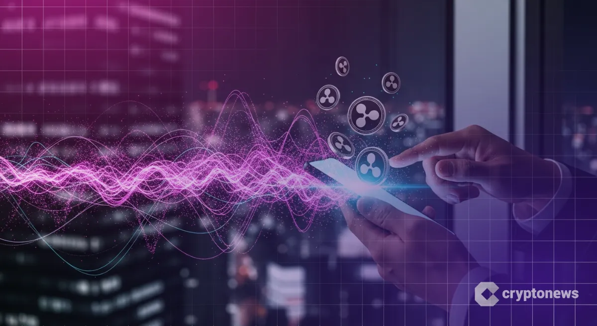 XRPコインが立ち上るリップルウォレットのスマホ画面