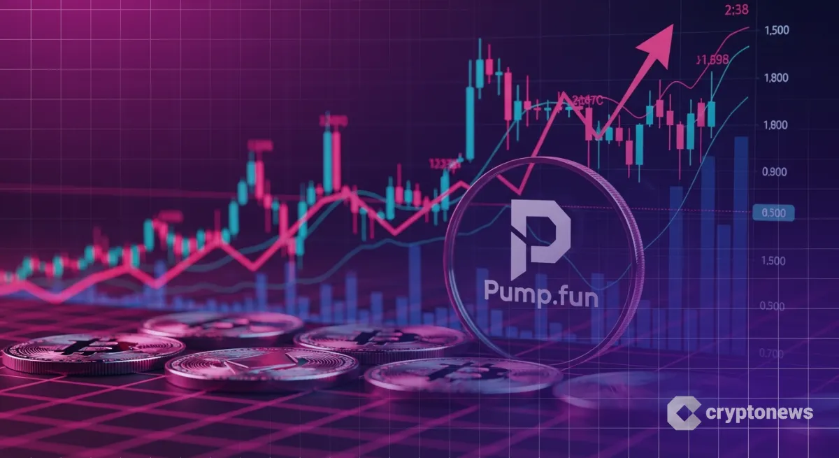 Pump.funの価格予想イメージのコインと上昇チャート