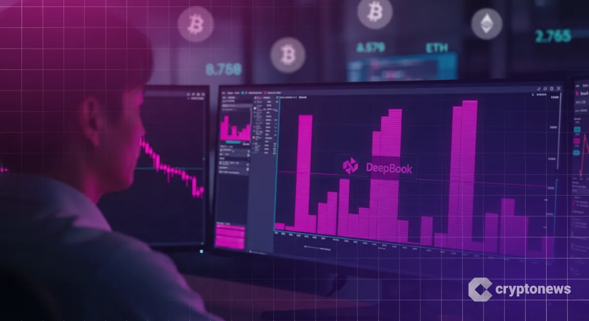 ディープな注文板風インターフェースを見つめる日本人アナリスト