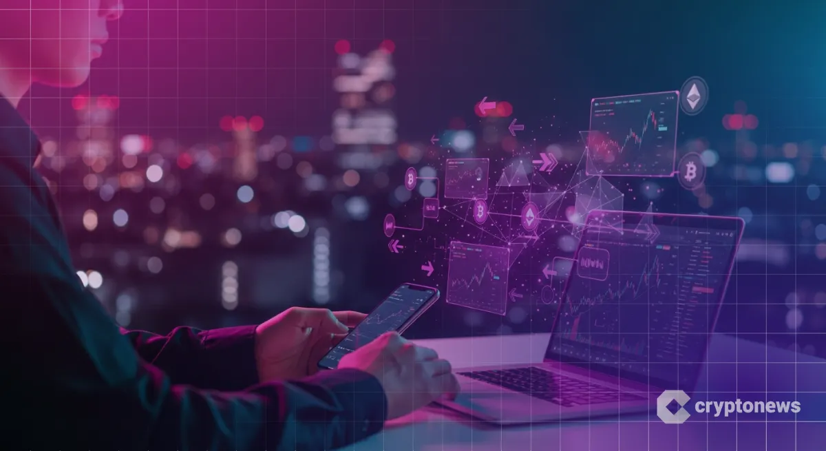 スマホとPC間で取引するDEXのトレーダーとホログラム