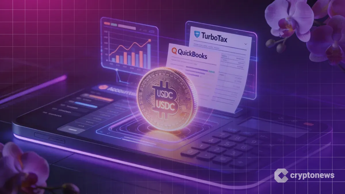Intuitの会計プラットフォームに統合され、処理を高速化するUSDCコインのイメージ