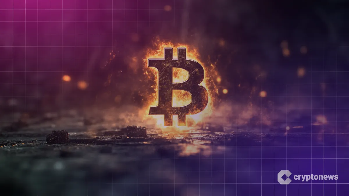 燃えるビットコインシンボル