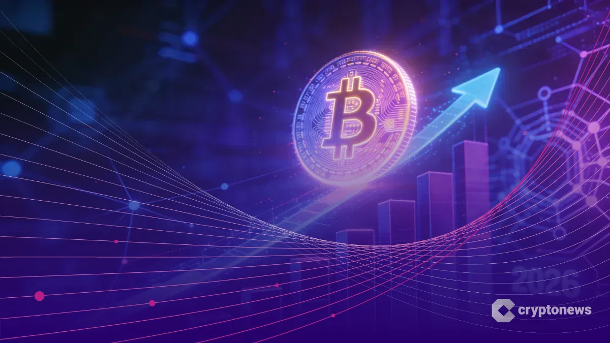 2026年のビットコイン上昇とAIブロックチェーン融合のイメージ