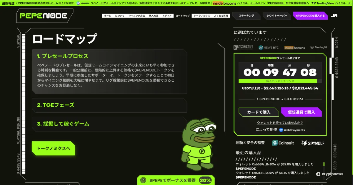 PEPENODEのロードマップ