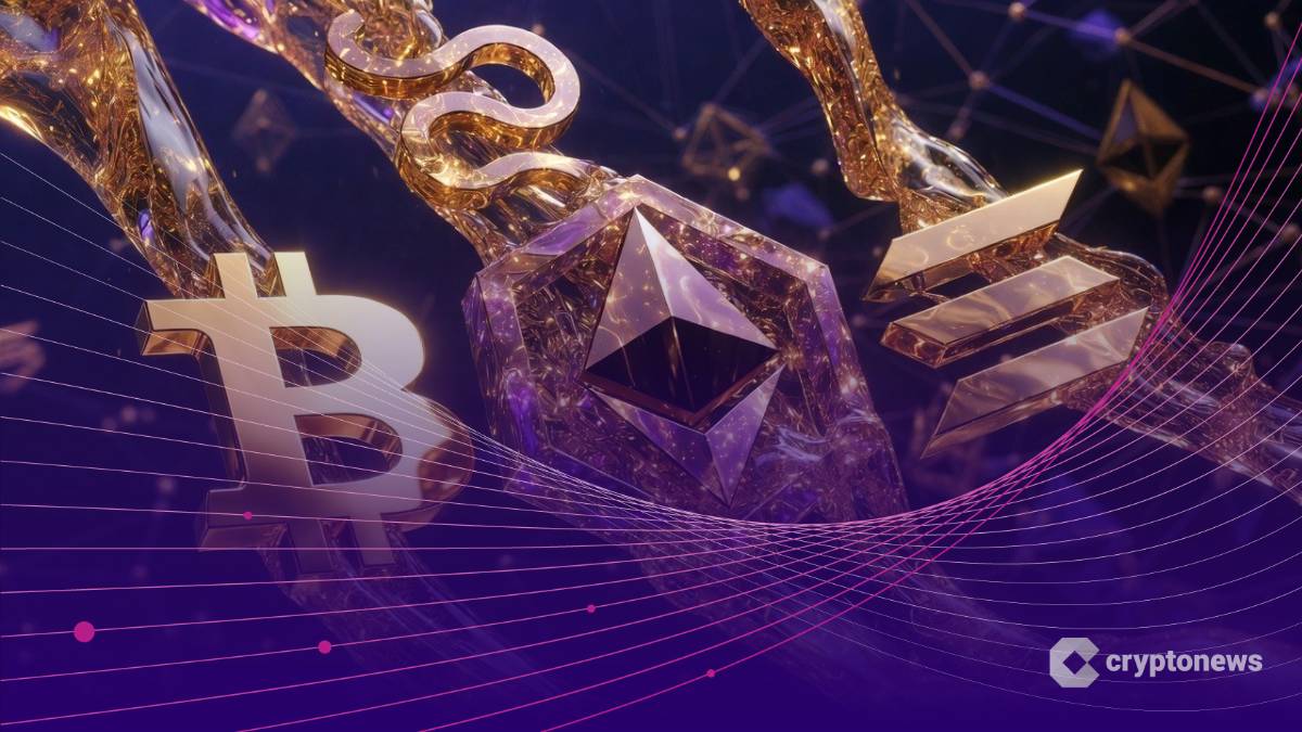 ビットコイン、イーサリアム、ソラナが交わるイメージ画像