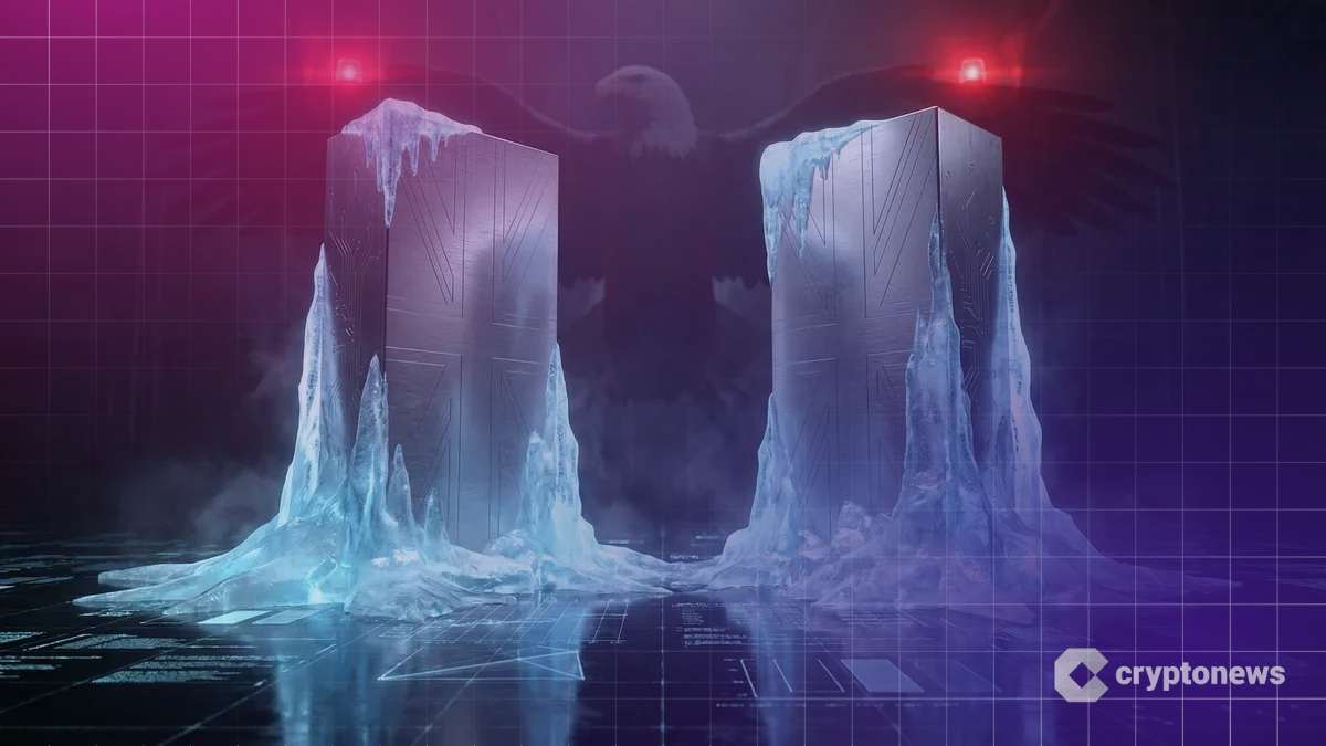 米財務省の制裁により氷漬けにされ凍結する2つの英国仮想通貨取引所のサーバー