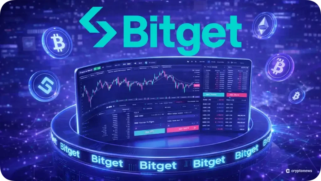 Bitgetのロゴとチャート画面