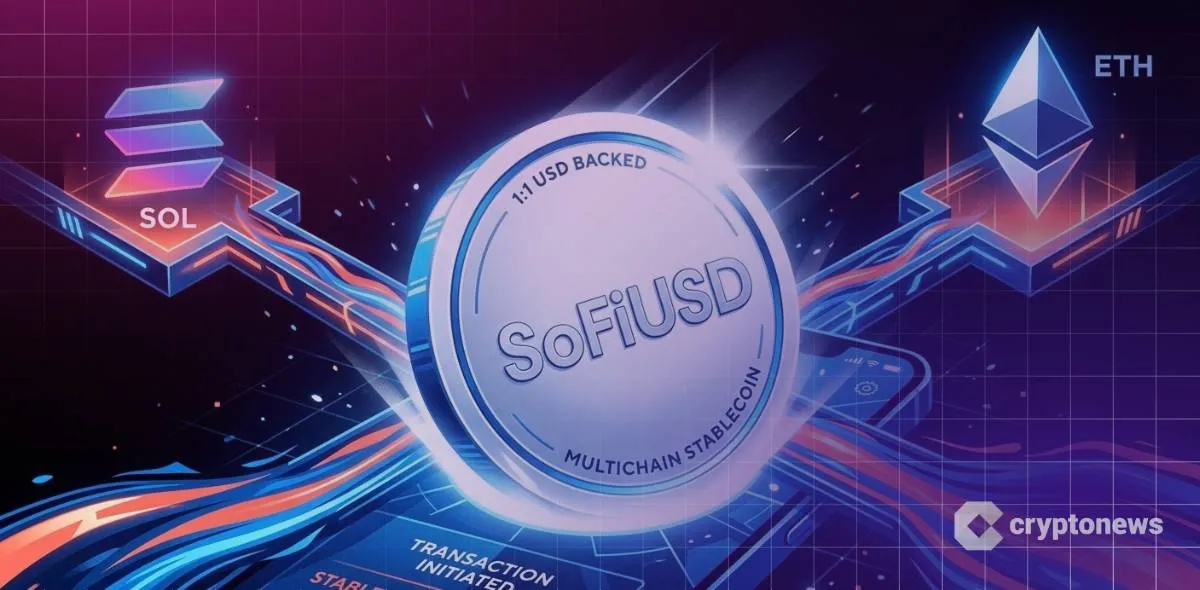SoFi銀行が発行するステーブルコインSoFiUSDがアプリから誕生するイメージ