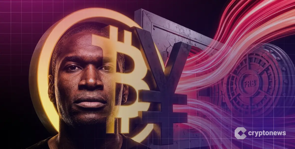 アーサー・ヘイズ氏とビットコイン、円のシンボルがFRBの流動性供給で繋がるイメージ