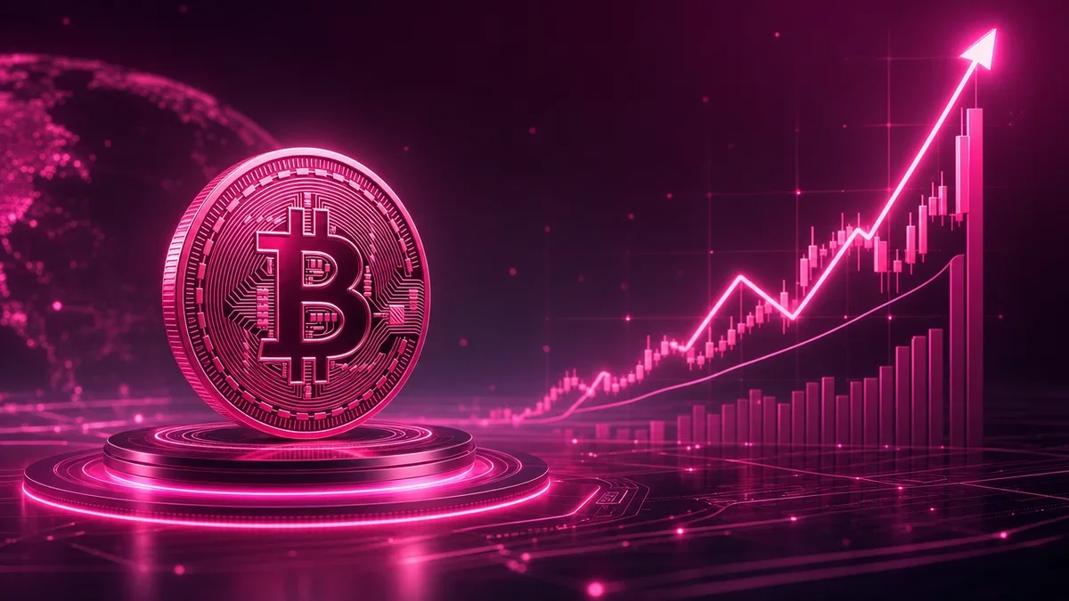 マゼンタカラーのビットコインチャート
