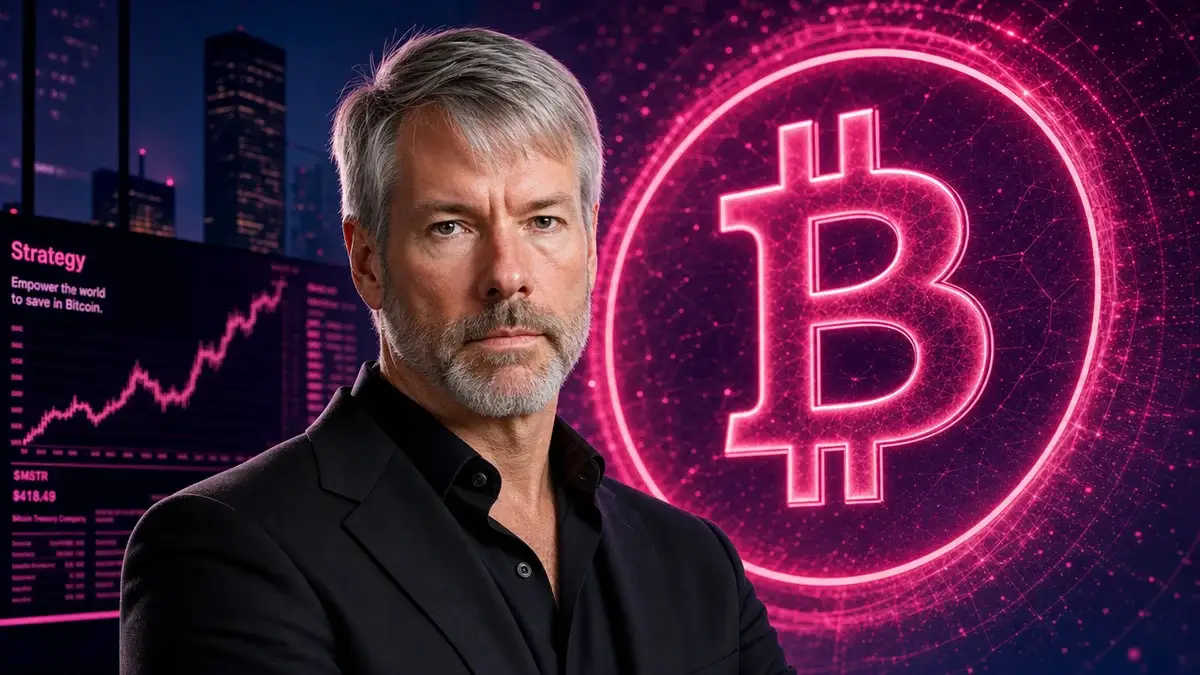 マイケルセイラーとマゼンタカラーのビットコイン