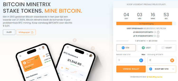 geld verdienen met crypto - Bitcoin minen en staken met Bitcoin Minetrix