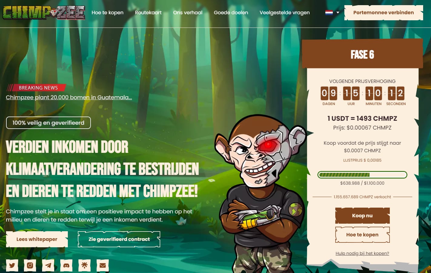 Chimpzee Koers Verwachting – Wat gaat de koers van de Eco-Vriendelijke Memecoin doen?