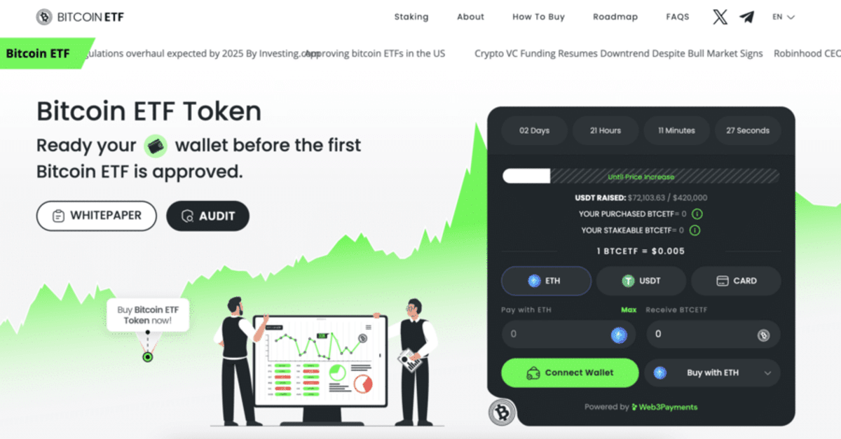 Bitcoin ETF Token (BTCETF) Koersverwachting 2026 – 2030