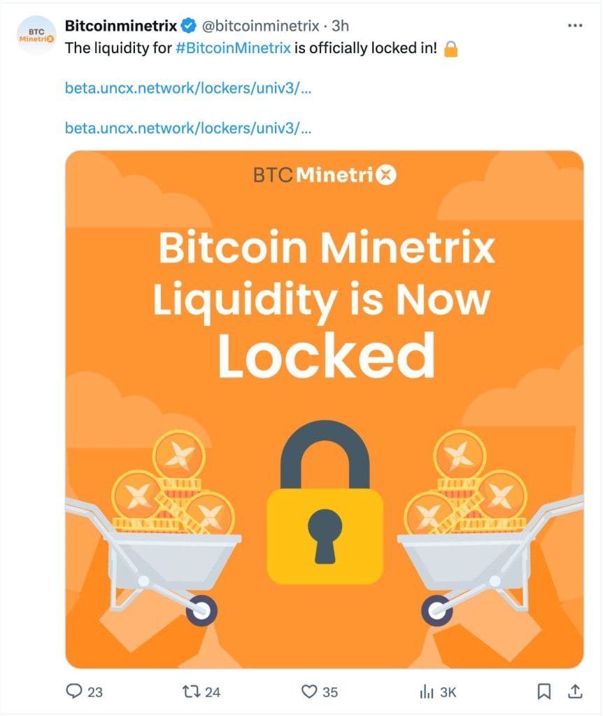 Minetrix Uniswap Token Burn $BTCMTX 