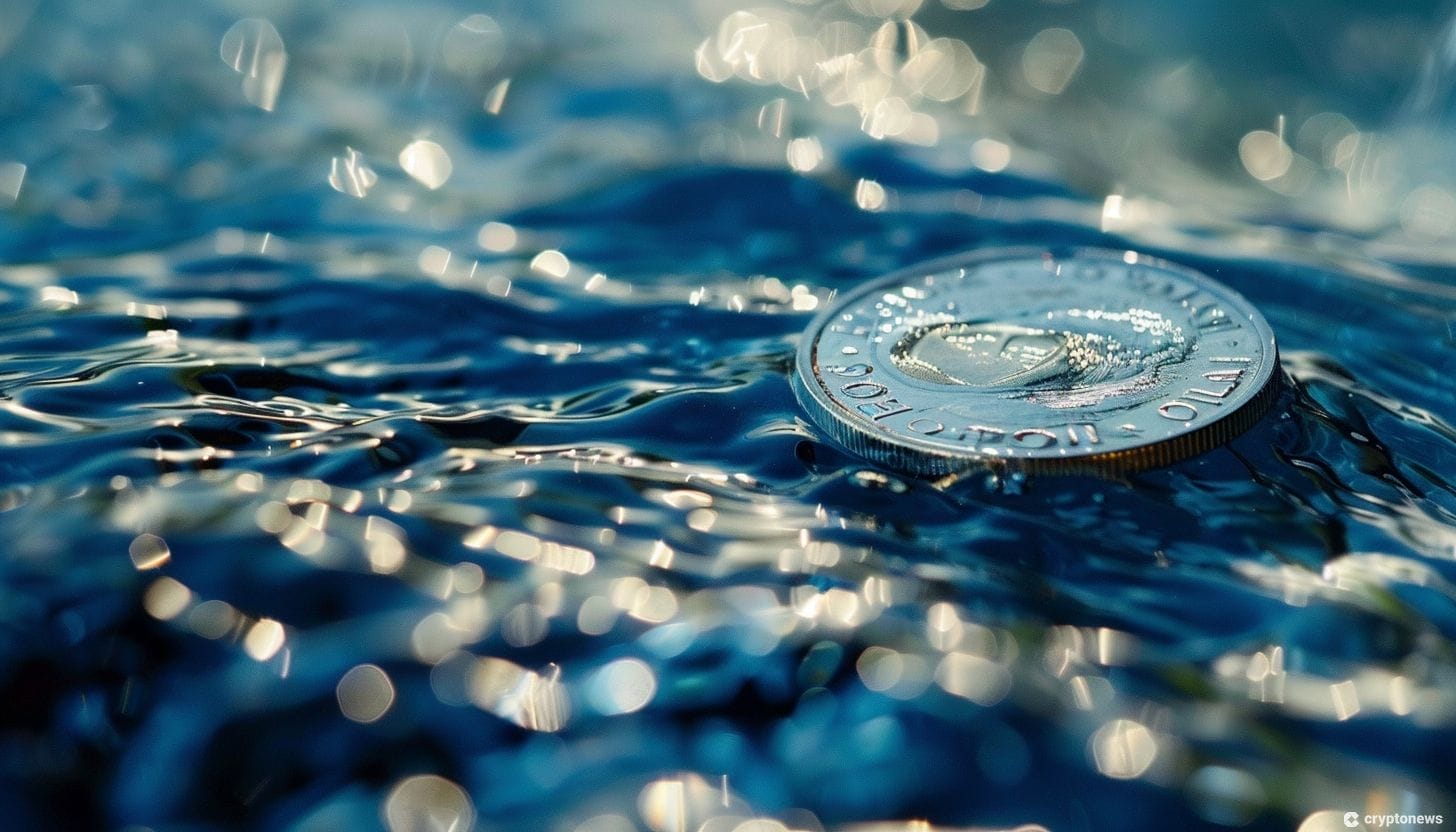 Liquidity pool - water met een munt erin