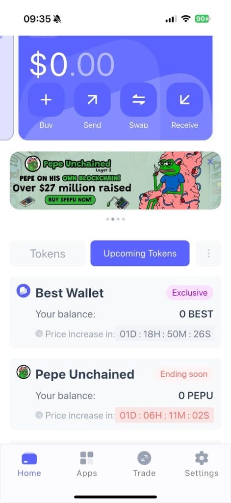 $PEPU tokens aanschaffen - Bron: www.pepeunchained.com