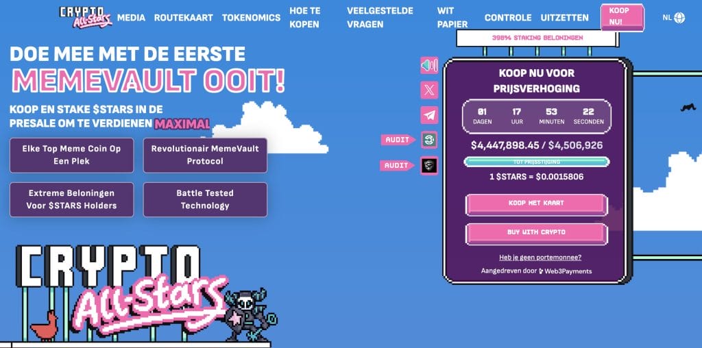 Crypto All-Stars presale  - Bron: www.cryptoallstars.io