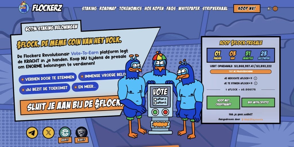 Flockerz $FLOCK presale - Bron: www.flockerz.com