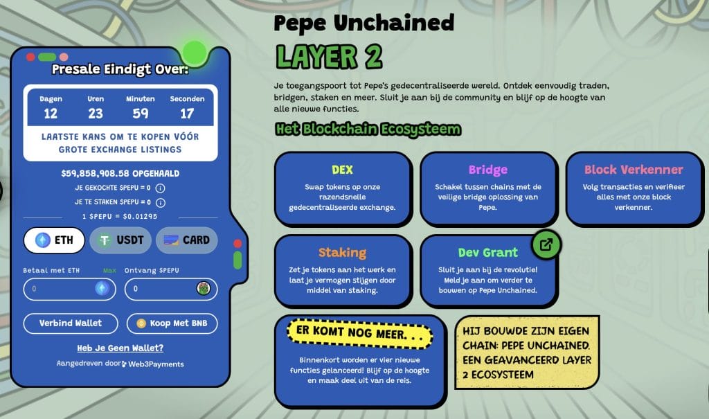 Pepe Unchained $PEPU Layer 2 - Bron: www.pepeunchained.com