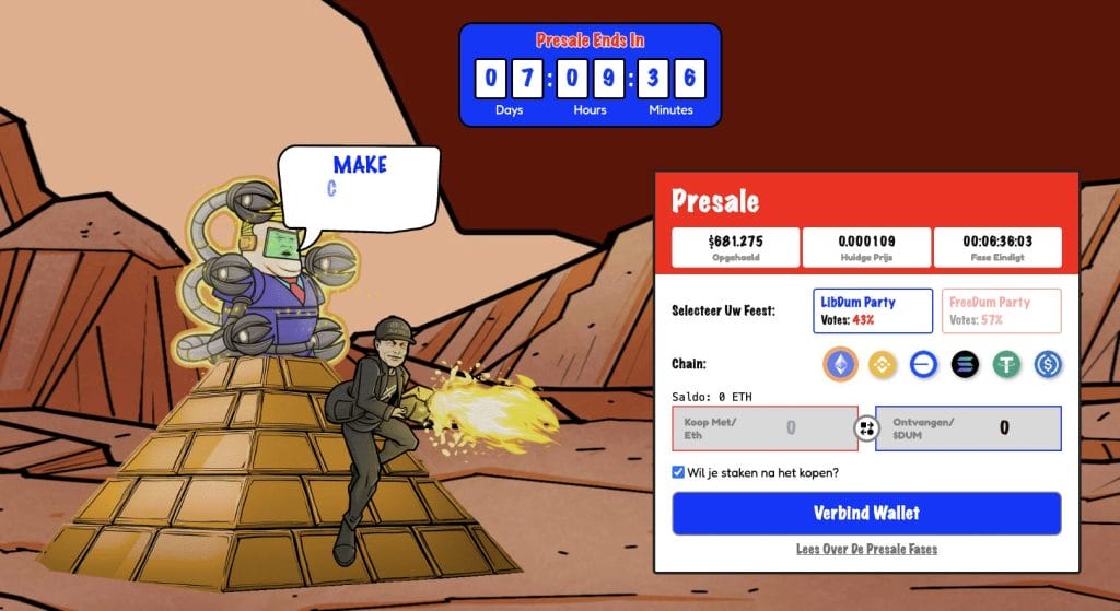 FreeDUm Fighters $DUM presale - Bron: www.freedumfighters.com/nl