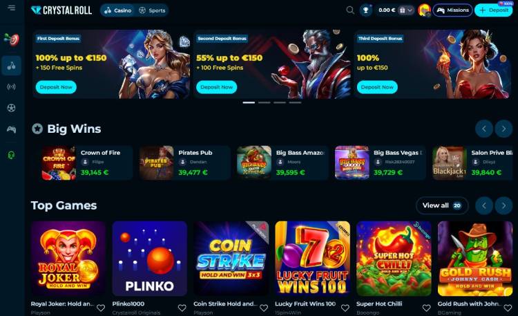 Crystalroll, no deposit bonus casino