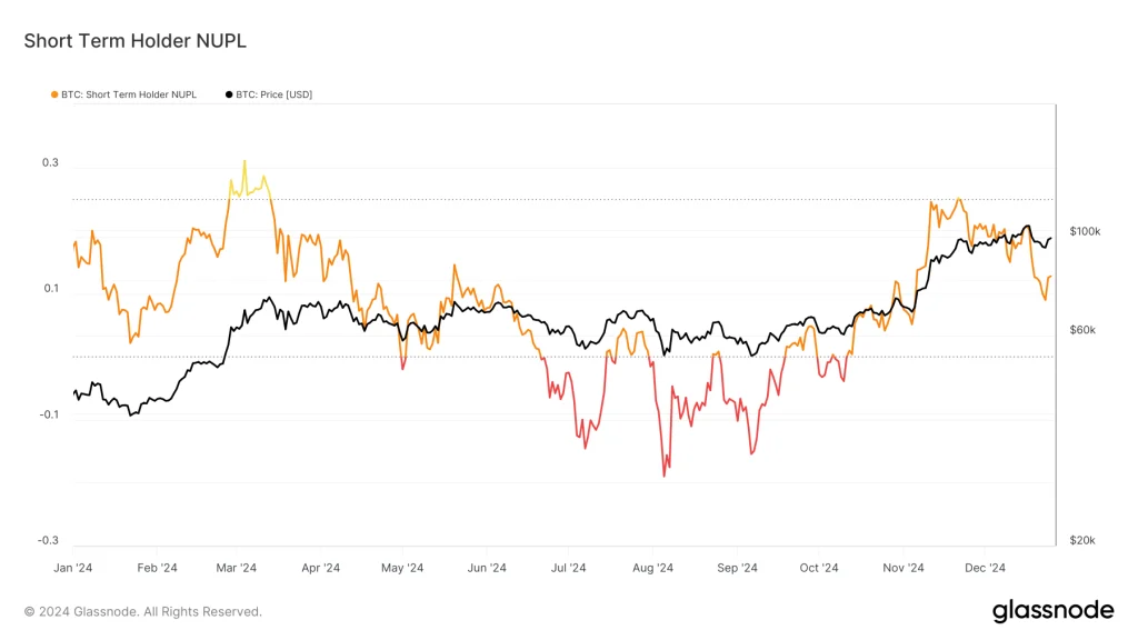 Bitcoin Short-Term Holder NUPL. Source: Glassnode