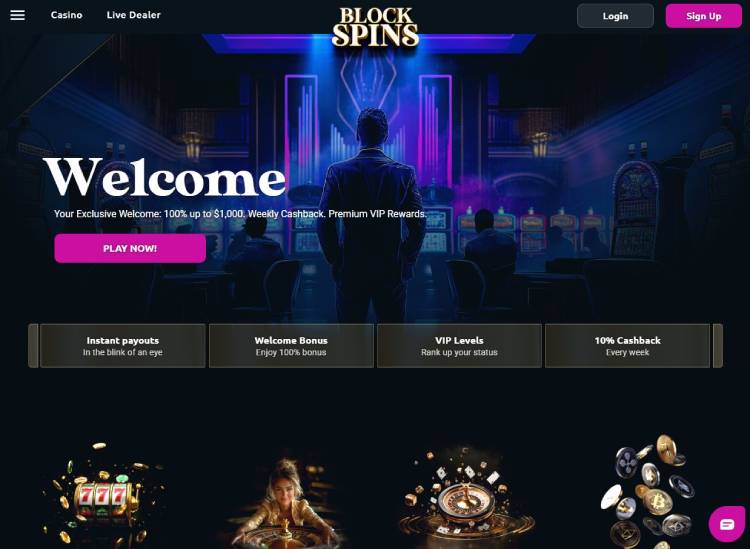 Blockspins, Bitcoin casino
