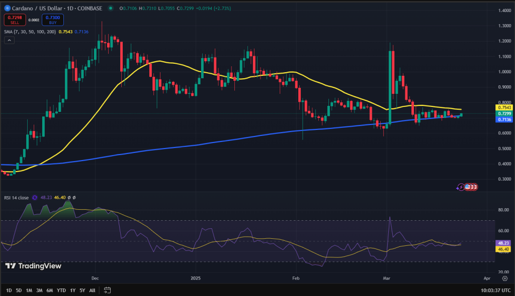 Cardano koers grafiek