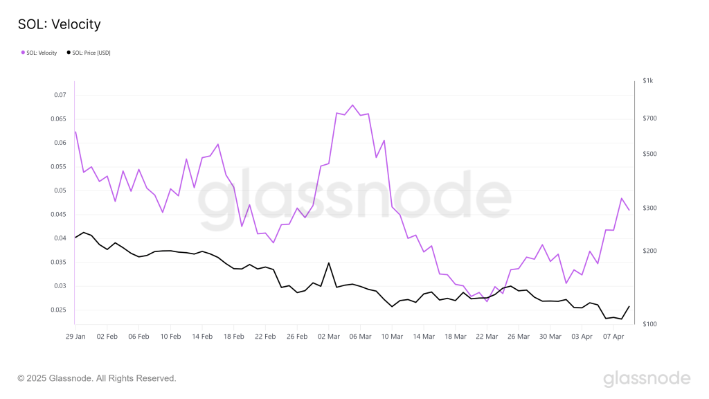 Solana Velocity. Source: Glassnode