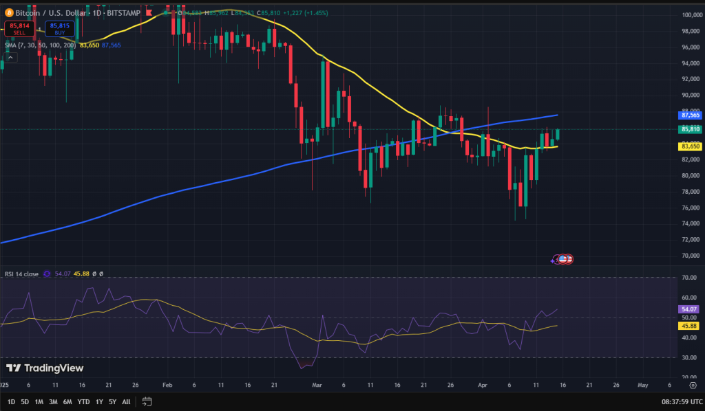 Bitcoin koers grafiek
