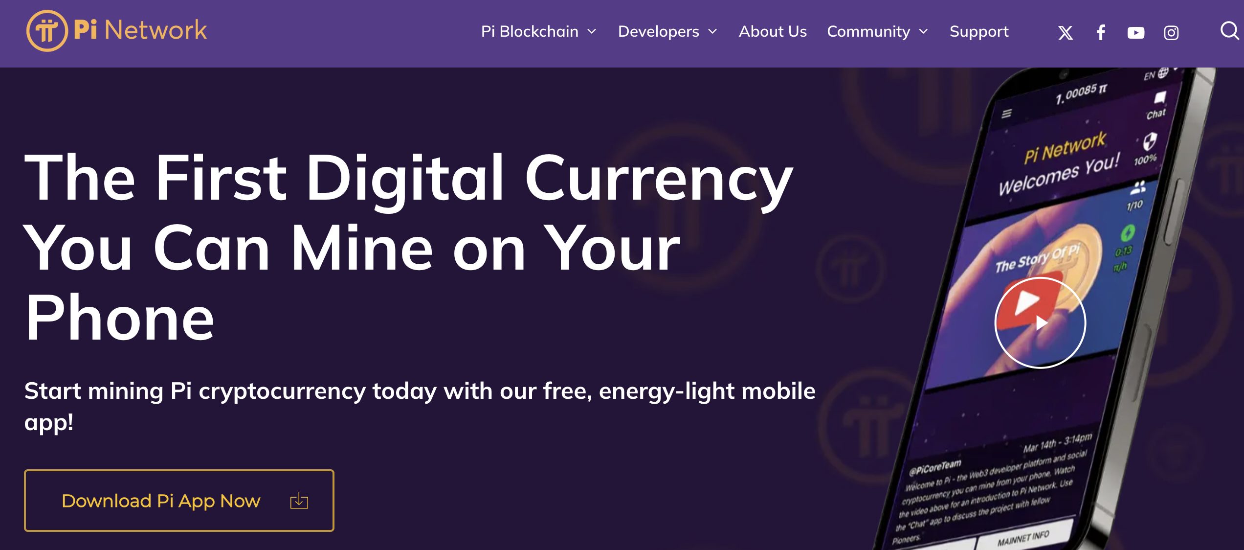 Pi Network op mobiele telefoon