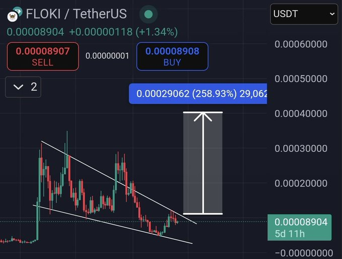 Floki Coin koers