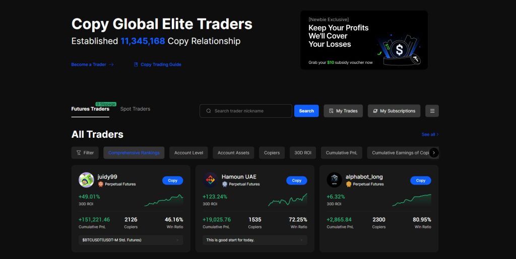 Bingx top crypto copy trading platform