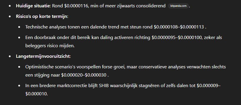 ChatGPT voorspelt verdere dalingen voor Shiba Inu koers