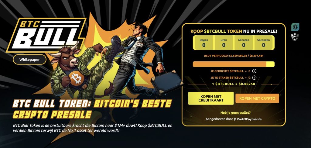 Presale Bitcoin Bull haalt binnen recordtempo $7 miljoen op