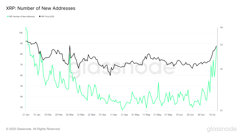 XRP New Addresses. Source: Glassnode