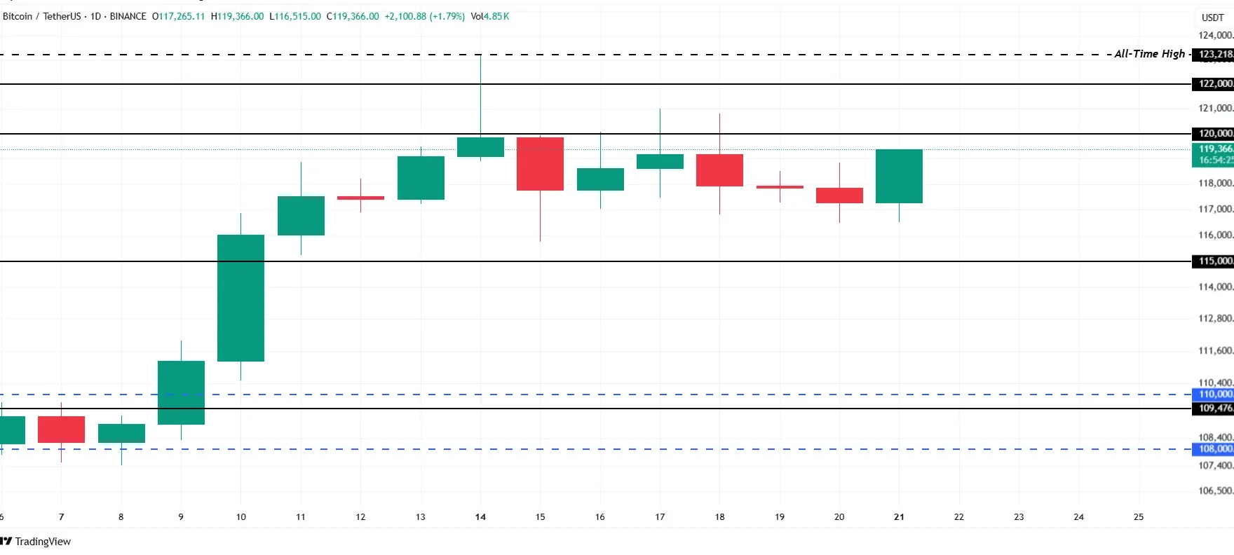 Bitcoin Price Analysis. Source: TradingView